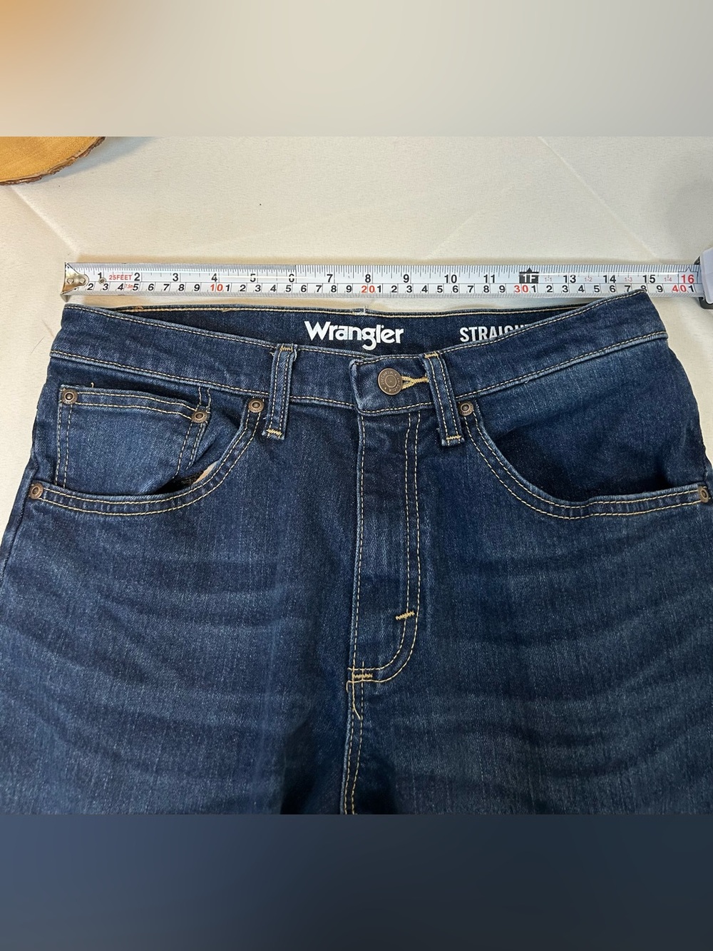 Wrangler Men's Straight Leg Jeans in Deep Blue Denim Size 29x30 Western - Picture 3 of 8